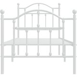 Metalni okvir kreveta uzglavlje i podnožje bijeli 75x190 cm | shoptok.hr