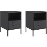Maison Chic Dvo delni komplet Nočne omarice - Nočne mize črna 36x39x50,5 cm jeklo, (21689894) | Shoptok.si