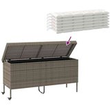 vidaXL Vrtna shranjevalna škatla s kolesi siva 160x55x75 cm poli ratan | Shoptok.si