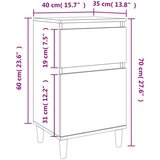  Noćni ormarić siva boja betona 40 x 35 x 70 cm | shoptok.hr