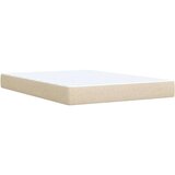 vidaXL Box spring postelja z vzmetnico krem 160x200 cm blago, (21309897) | Shoptok.si