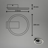 BRILONER 3778-015 - LED stropna svetiljka FRAME LED/5W/230V prečnik 20 cm crna Slike