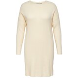 Only Carmakoma Pletena obleka 'Fia Katia' naravno bela | Shoptok.si
