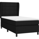  Krevet s oprugama i madracem crni 90x200 cm od tkanine | shoptok.hr