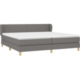  Box spring postelja z vzmetnico temno siva 200x200 cm blago, (20789957) | Shoptok.si