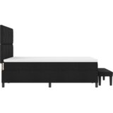  Kutni okvir kreveta s madracem i klupom crni 140x190 cm tkanina | shoptok.hr