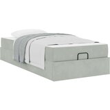 vidaXL Konstrukcija postelje Svetlo siva 90 x 200 cm Žamet | Shoptok.si