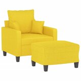  Fotelja s tabureom svjetložuta 60 cm od tkanine | shoptok.hr