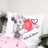 Jerry Fabrics Bela/rožnata enojna bombažna otroška posteljnina 140x200 cm Minnie "White" – | Shoptok.si