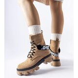 Gemre Beige ankle boots with decorative detachable strap Marco | Shoptok.si