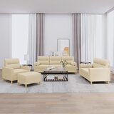  4-dijelni set sofa s jastucima krem od tkanine | shoptok.hr