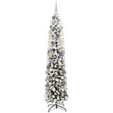  Mršavo božićno stablo 300 LED-ova i set kuglica i snijega zeleni 180 cm | shoptok.hr