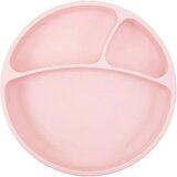 Minikoioi Puzzle Plate Pink tanjur s pregradama s vakuumskim držačem 1 kom | shoptok.hr
