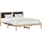 vidaXL Krevetni okvir s tapiciranim uzglavljem Crna 160 x 200 cm | shoptok.hr