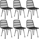 7-dijelni vrtni blagovaonski set od poliratana crni | shoptok.hr