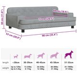  Krevet za pse svjetlosivi 90 x 53 x 30 cm baršunasti | shoptok.hr