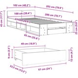  Okvir za krevet s ladicom boja hrasta 100x200 cm drveni | shoptok.hr