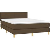  box spring s madracem LED tamnosmeđi 140x200 cm tkanina | shoptok.hr