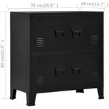  Industrijski sanduk za pohranu crni 75 x 40 x 80 cm čelični | shoptok.hr