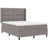  Box Spring postelja z vzmetnico in LED osvetlitvijo v taupe barvi 140x190 cm iz blaga, (22049940) | Shoptok.si