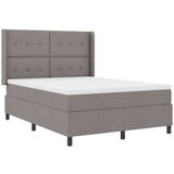  LED Box Spring Krevet Sivo-smeđa 140 x 190 cm tkanina | shoptok.hr