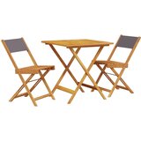  3-dijelni bistro set od tkanine i masivnog drva antracit | Eponuda.com