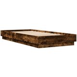 vidaXL Posteljni okvir dimljeni hrast 100x200 cm inženirski les | Shoptok.si
