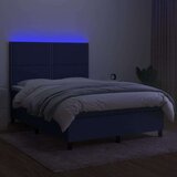  Box spring postelja z vzmetnico LED modra 140x200 cm blago, (20901985) | Shoptok.si