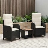  Set lounge namještaja za vrt 3 kom. Crna i krem-bijela | shoptok.hr