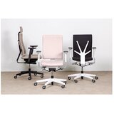  Pisarniški stol Bianca, sinhroni mehanizem, črne/bele barve | Shoptok.si