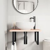  Nosači polica za umivaonik 2 kom crni pravokutni čelični Crna 25 x 55 cm | shoptok.hr