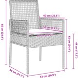 vidaXL jedilni set Set 3 Črna Les Trajno Pohodna oprema Kvadratno | Shoptok.si