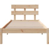 vidaXL okvir kreveta s uzglavljem 100x200 cm od masivne borovine | shoptok.hr