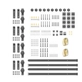  Komplet opreme za drsna vrata 366 cm jeklo črne barve, (22046543) | Shoptok.si