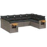 vidaXL 9-dijelni set vrtnih sofa od poliratana s jastucima sivi | shoptok.hr