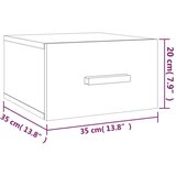  Zidni noćni ormarić boja smeđeg hrasta 35 x 35 x 20 cm | shoptok.hr
