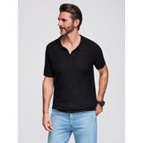Ombre Men's knitted unbuttoned polo shirt - black | shoptok.hr