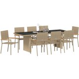  9 delni vrtni jedilni set bež poli ratan, (22015394) | Shoptok.si