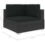 Poli 4-dijelna vrtna garnitura od poliratana s jastucima crna | shoptok.hr