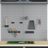 vidaXL Panel za alate Sivi Čelik 100 x 1 x 80 cm Kuke Panel za alate u