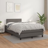  s oprugama i madracem sivi 120x190 cm od umjetne kože | shoptok.hr