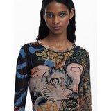 Desigual Majica 'by Mr. Christian Lacroix' plava / tamno zelena / losos / magenta | shoptok.hr