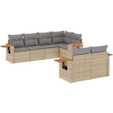  7-dijelni set vrtnih sofa od poliratana s jastucima bež | shoptok.hr