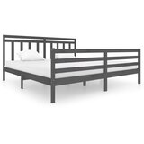  Okvir za krevet od masivnog drva sivi 200 x 200 cm | Eponuda.com