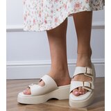  White slides with buckles on straps Wollis | Eponuda.ba