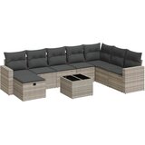  9-dijelni set vrtnih sofa od poliratana s jastucima svjetlosivi | shoptok.hr