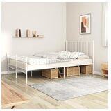  Metalni okvir kreveta uzglavlje i podnožje bijeli 135 x 190 cm | shoptok.hr