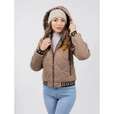 Glano Women's quilted jacket - brown