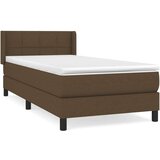  Box spring postelja z vzmetnico temno rjava 90x200 cm blago, (20724620) | Shoptok.si
