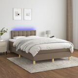 The Living Store Box spring postelja z vzmetnico LED taupe 120x200 cm blago - Box Spring Postelja, (21520994) Cene